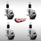 Service Caster 3'' SS Maroon Poly Swivel 1-1/2'' Expanding Stem Caster Set with Brake, 4PK SCC-SSEX20S314-PPUB-MRN-TLB-112-4 - alternate 3